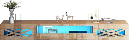 Floating TV Stand, 71" Floating Entertainment Center Wall Mounted,Floating Wall Mounted TV Shelf Modern High Gloss tv Cabinet Media Console with Storage