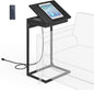C Shaped End Table with Charging Station, 45° Tiltable Adjustable Flip Top Side Table with Storage,Small C Table for Small Spaces,Slide Under Couch Sofa Bedside Table for Living Room, Black