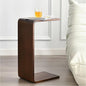 C Shaped End Table 24.4in High, Solid Wood C Side Table for Couch Sofa and Bed, Sofa Tables That Slide Under for Space Saving, Small Snack C Tables for Living Room Bedroom (H 24.4″ - Brown, 1)