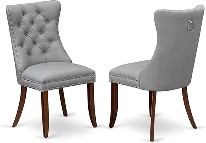 East West Furniture DODA7-MAH-27 7 Piece Dining Set Consists of a Rectangle Kitchen Table with Butterfly Leaf and 6 Polyester Fabric Upholstered Chairs, 42x78 Inch, Mahogany