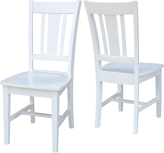 International Concepts Set of Two San Remo Splatback Dining Chairs, White