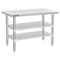 DuraSteel Food Prep Stainless Steel Table - 24 x 60 Inch Commercial Metal Workbench with Adjustable Under Shelf - NSF Certified - for Restaurant, Warehouse, Home, Kitchen, Garage