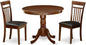 East West Furniture ANCA3-MAH-LC 3 Piece Kitchen Table Set for Small Spaces Contains a Round Dining Room Table with Pedestal and 2 Faux Leather Upholstered Chairs, 36x36 Inch, Mahogany