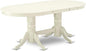 East West Furniture VAAB5-LWH-64 5 Piece Dining Set Includes an Oval Dining Room Table with Butterfly Leaf and 4 White Faux Leather Upholstered Parson Chairs, 40x76 Inch, Linen White