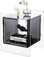 Acrylic Nightstand Colorful Bedside Table with Open Storage Shelf,Clear Side Table for Living Room (1, Black)