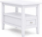 SIMPLIHOME Warm Shaker SOLID WOOD 14 inch Wide Rectangle Transitional Narrow Side Table in White for the Living Room and Bedroom