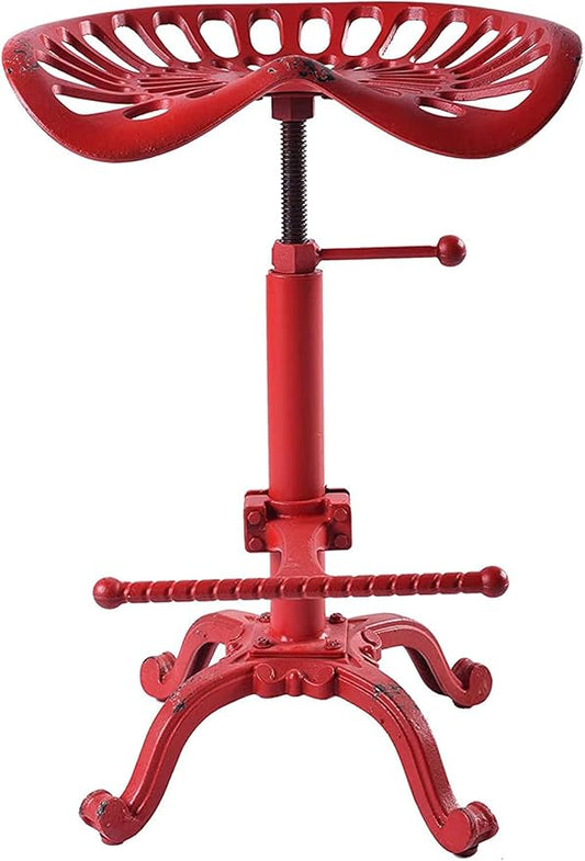 Industrial Tractor Seat Bar Stools Rustic Swivel Metal Saddle Seat Kitchen Counter Island Stool Vintage Dining Chair Farmhouse Coffee Stool Retro Office Guest Seating 19.7-26.8inch Height Adjustable