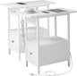 LIDYUK End Table with Charging Station, Narrow Side Table with Drawer and USB Ports & Power Outlets, Nightstand Bedside Tables for Small Spaces, Bedroom, Living Room, White, Set of 2