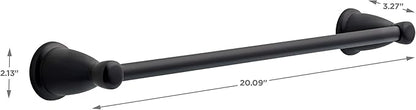 Franklin Brass Kinla 5-Piece Bathroom Set Matte Black 18" and 24" Towel Bar Racks, Toilet Paper Holder, Ring, Hook KIN5PC-MB