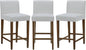 CHITA Counter Height Bar Stools Set of 3, 27" H Seat Height Upholstered Barstools, PU Leather in White