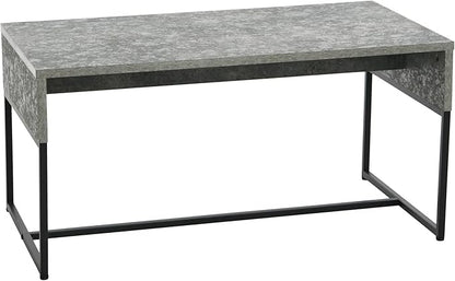 Household Essentials Wrap Rectangular Coffee Table Rustic Slate Concrete and Black Metal