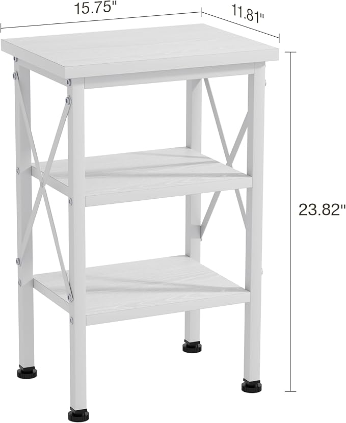 VECELO Modern Nightstands X-Design Side End Table Night Stand with Storage Shelf for Bedroom,Living Room