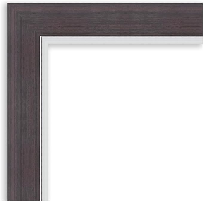 Amanti Art Brown Wall Mirror 30x24 Ellie Brown Silver Rectangle Bathroom Mirror for Wall Decor Living Room, Medium Modern Frame, Hangs Horizonally and Vertically, Bathroom Decor, Beveled Edge