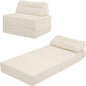 MeMoreCool Instant Guest-Ready Comfort — Convertible Sofa Chair for Small Apartments & dorms, Folds into a futon with Pillow, no Assembly, Space-Saving Design, Perfect for overnights & Studios, Beige