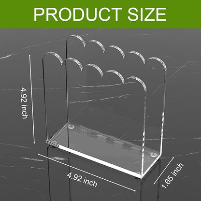 Acrylic Cocktail Napkin Holder, 2 Pack Clear Scalloped Napkin Dispenser for Table,Kitchen, Bar&Bathroom–Stylish Freestanding Napkin Holder for Restaurant, Dinner, Guest Towel Organization (5x5in)