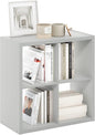Furinno Cubicle Open Back Decorative Cube Storage Organizer, 4-Cube, Light Grey
