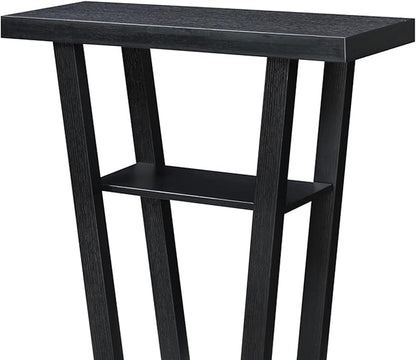 Convenience Concepts Newport V Console Modern Sofa Storage Shelves, Narrow Entryway Hall Living Room, Display Accent Table, 31.5", Black