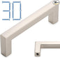 KOOFIZO 30-Pack Solid Square Bar Cabinet Handle - Brushed Nickel Furniture Pull, 3 Inch/76mm Screwhole Distance for Kitchen Cupboard Door, Bedroom Dresser Drawer, Bathroom Wardrobe Hardware