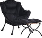 Lazy Chair and Ottoman, Large Accent Lounge Chair with Armrests and a Side Pocket, Modern Leisure Upholstered Sofa Reading Armchair with Footrest for Bedroom, Living Room, Dorm Rooms, Office