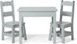 Melissa & Doug Wooden Table & Chairs-Gray Kids Furniture , Grey