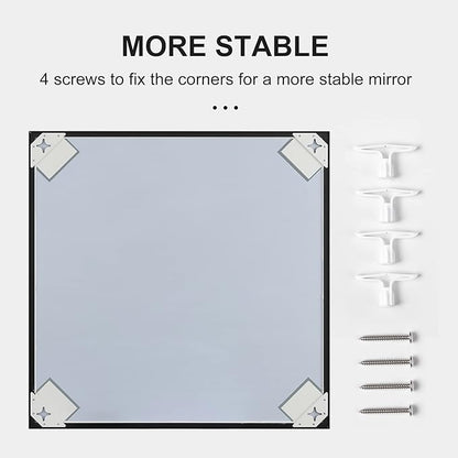 24x40 Inch Black Bathroom Mirror,Copper-Free Mirror, Aluminum Alloy Frame Vanity Mirror, Rectangle Wall Mounted Mirror, Modern Mirror for Bedroom/Living Room/Porch Horizontal or Vertical