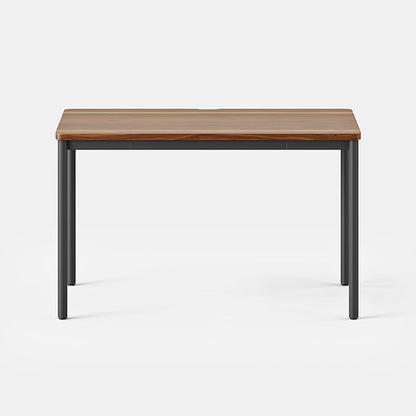 Branch Daily Desk - Functional at Home Office Desk with Effortless Assembly, Timeless Design, Rounded Corners, and Built-in Cable Notch - 48” W x 28.5” H x 24” D - Walnut Work Table