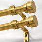 2 Pack Modern Gold Curtain Rods for Windows 48 to 84 Inches Adjustable Length Heavy Duty 1" Diameter Brass Window Curtain Rod with Solid Metal Finials for Outdoor Farmhouse Bedroom Kitchen Living Room