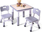 Kids Table and 2 Chairs Set, Height Adjustable Toddler Study Table and Chair Set, Kid Size for Ages 3-8 Children, Graffiti Desktop, Easy to Wipe/Arts & Crafts, Homes/Classrooms/Daycare (Grey)