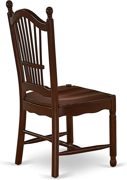 East West Furniture MZDO3-MAH-W 3 Piece Dining Room Furniture Set Contains a Rectangle Kitchen Table with Dropleaf and 2 Dining Chairs, 36x54 Inch, Mahogany