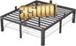 FUIOBYVV 18 Inch Queen Bed Frame with Rounded Corner and Headboard Hole Mattress Retainers 3500 LBS Metal Heavy Duty Steel Slats Support No Box Spring Needed Platform Noise Free Easy Assembly