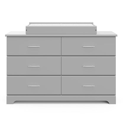 Storkcraft Brookside 6-Drawer Dresser (Pebble Gray) – GREENGUARD Gold Certified, Nursery & Kids Storage, Nursery Essentials, Kids Room Storage, Durable Bedroom Dresser