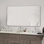 Silver Wall Mirror, 30x48 Inch Rounded Rectangle Vanity Mirror for Bathroom, Anti-Rust, Shatterproof, Farmhouse Wall Mounted Horizontal/Vertical