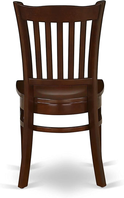 East West Furniture HBGR3-MAH-W 3 Piece Dining Room Table Set Contains a Round Kitchen Table with Pedestal and 2 Dining Chairs, 42x42 Inch, Mahogany