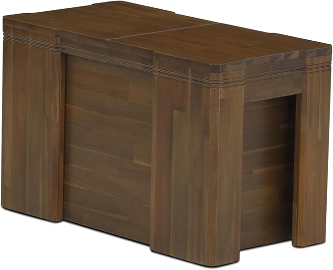 X07SI-BC8-04 - 10 Pieces Modern Dining Set contains an Extendable Rectangle Kitchen Table, 1 Coffee Table, 7 Dining Chairs and 1 Modern Bench, 39x120 Inch, Antique Walnut