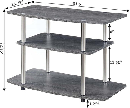 Convenience Concepts Designs2Go 3-Tier TV Stand, 31.5", Weathered Gray