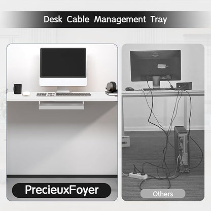 Dual Motor Standing Desk Frame, Electric Adjustable Legs with Memory Presets, Stand Up Desk Frame Workstation, with Cable Management Tray, Headphone Hook, Caster Wheels, for Home Office