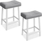 GarveeHome Counter Height Bar Stools Set of 2, 24 Inch Barstools for Kitchen Island Counter, Upholstered Padded Barstools with Curved Surface, Easy Assembly, Grey