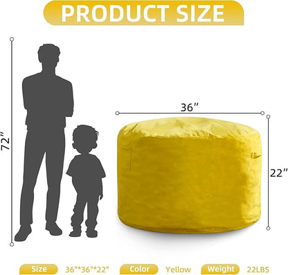 Hobestluk 3FT Bean Bag Chair Giant Bean Bag Chairs for Adults Large Bean Chairs with Removable Cover, Beanbag Chair with Filler, Adult Bean Bag Chairs for Living Room, Bedroom