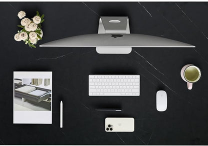 Kaboon Universal Tabletop 45.67"x23.62", Solid One-Piece Melamine Table Top, Double Desk L-Desk DIY, Home and Office,Cloud Atlas/Black Marble