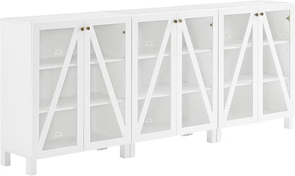 Crosley Furniture Cassai 3-Piece Entertainment Center TV Stand, Media Console, Vinyl Record Storage, White