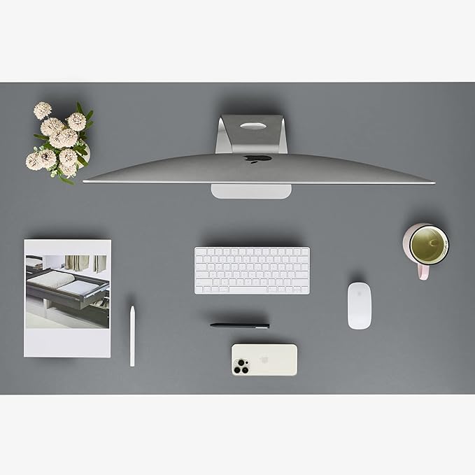 Kaboon Universal Tabletop 55x27.5 in Silver Grey, Melamine Table Tops One-Piece Sit Stand Desk Top, Home and Commercial use