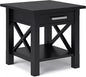 SIMPLIHOME Kitchener SOLID WOOD 21 inch Wide Square Contemporary End Table in Black for the Living Room and Bedroom