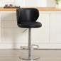 Stainless Steel Bar Stools,Grade Modern Leather Bar Chair with Backrest,Swivel Adjustable Height for Kitchen Counter and Dining Room (Black Leather-1pc)