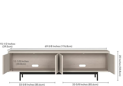 Henn&Hart Whitman, 70'' Rectangular TV Stand, Alder White