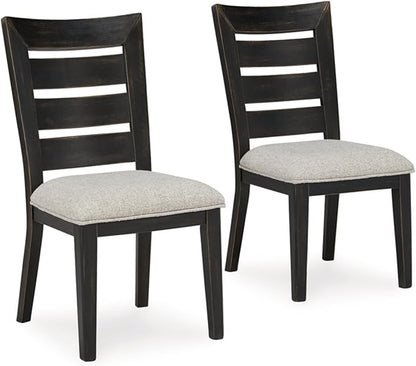 Signature Design by Ashley Galliden Urban Armless Upholstered Dining Chair, Set of 2, Black & Light Gray