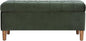 HomePop Home Decor | Tufted Ainsley Button Storage Ottoman Bench with Hinged Lid | Ottoman Bench with Storage for Living Room & Bedroom,Loden Green Velvet