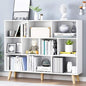 IOTXY Wooden Open Shelf Bookcase - 3-Tier Floor Standing Display Cabinet Rack with Legs, 10 Cubes Bookshelf, Warm White