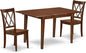 East West Furniture PSCL3-MAH-W 3 Piece Dining Room Furniture Set Contains a Rectangle Wooden Table with Butterfly Leaf and 2 Kitchen Dining Chairs, 32x60 Inch, Mahogany