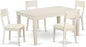 East West Furniture WEAD5-LWH-LC 5 Piece Dining Table Set for 4 Includes a Rectangle Kitchen Table with Butterfly Leaf and 4 Faux Leather Upholstered Chairs, 42x60 Inch, Linen White