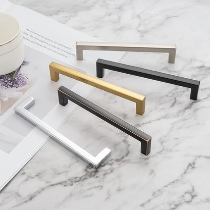 KOOFIZO 30-Pack Solid Square Bar Cabinet Handle - Chrome Furniture Pull, 3.8 Inch/96mm Screwhole Distance for Kitchen Cupboard Door, Bedroom Dresser Drawer, Bathroom Wardrobe Hardware